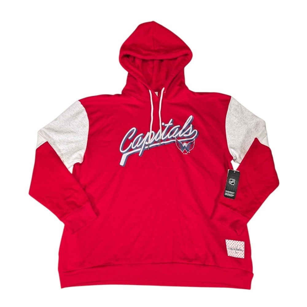 NHL Washington Capitals Red Colorblock Hoodie Mens Medium NWT